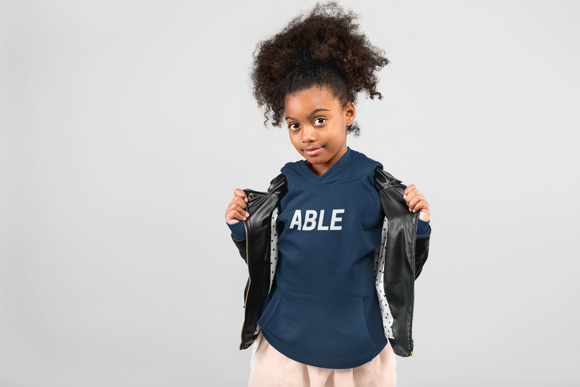 KIDS ABLE CORE HOODIE - NAVY