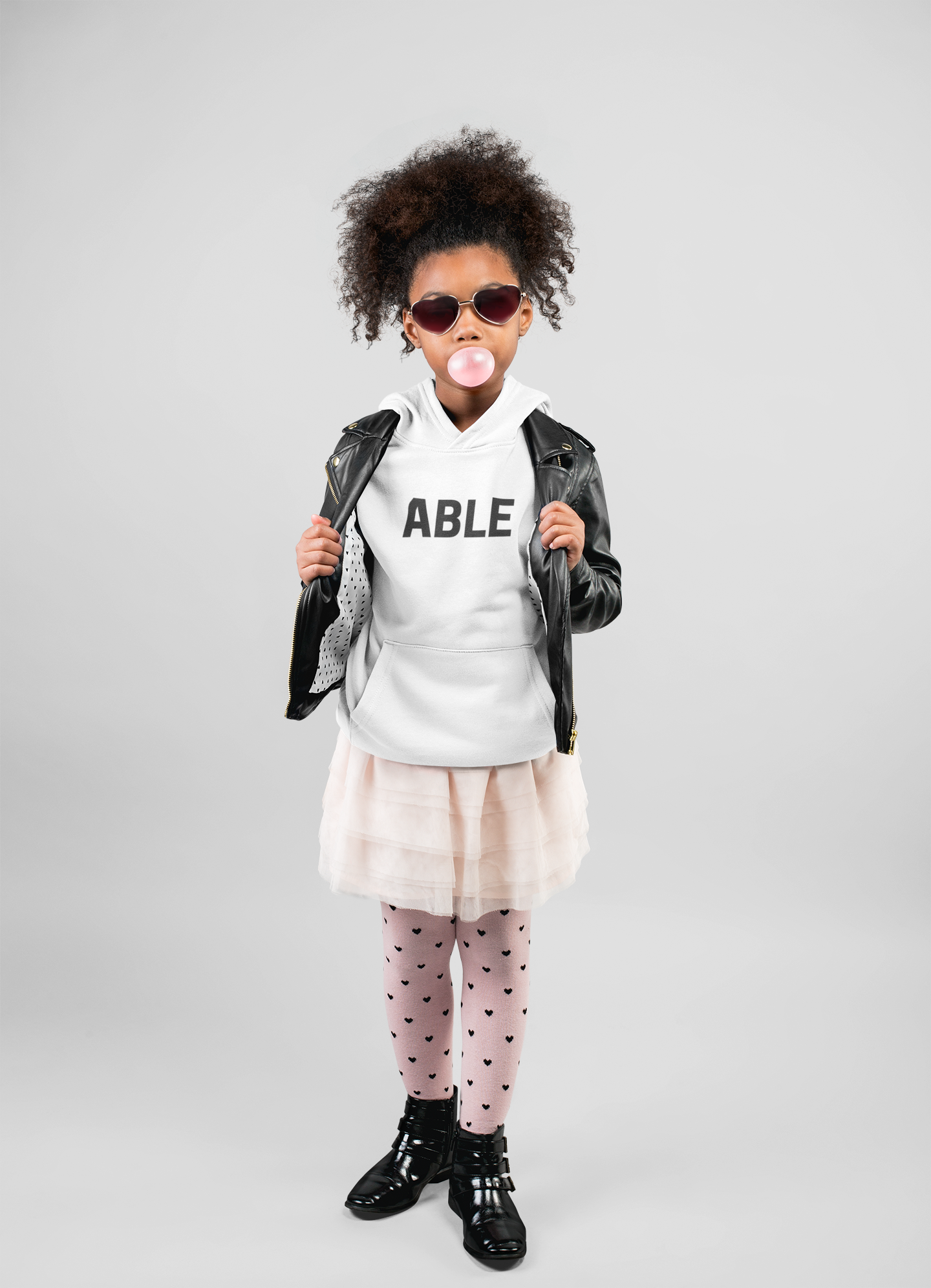 KIDS ABLE CORE HOODIE - WHITE